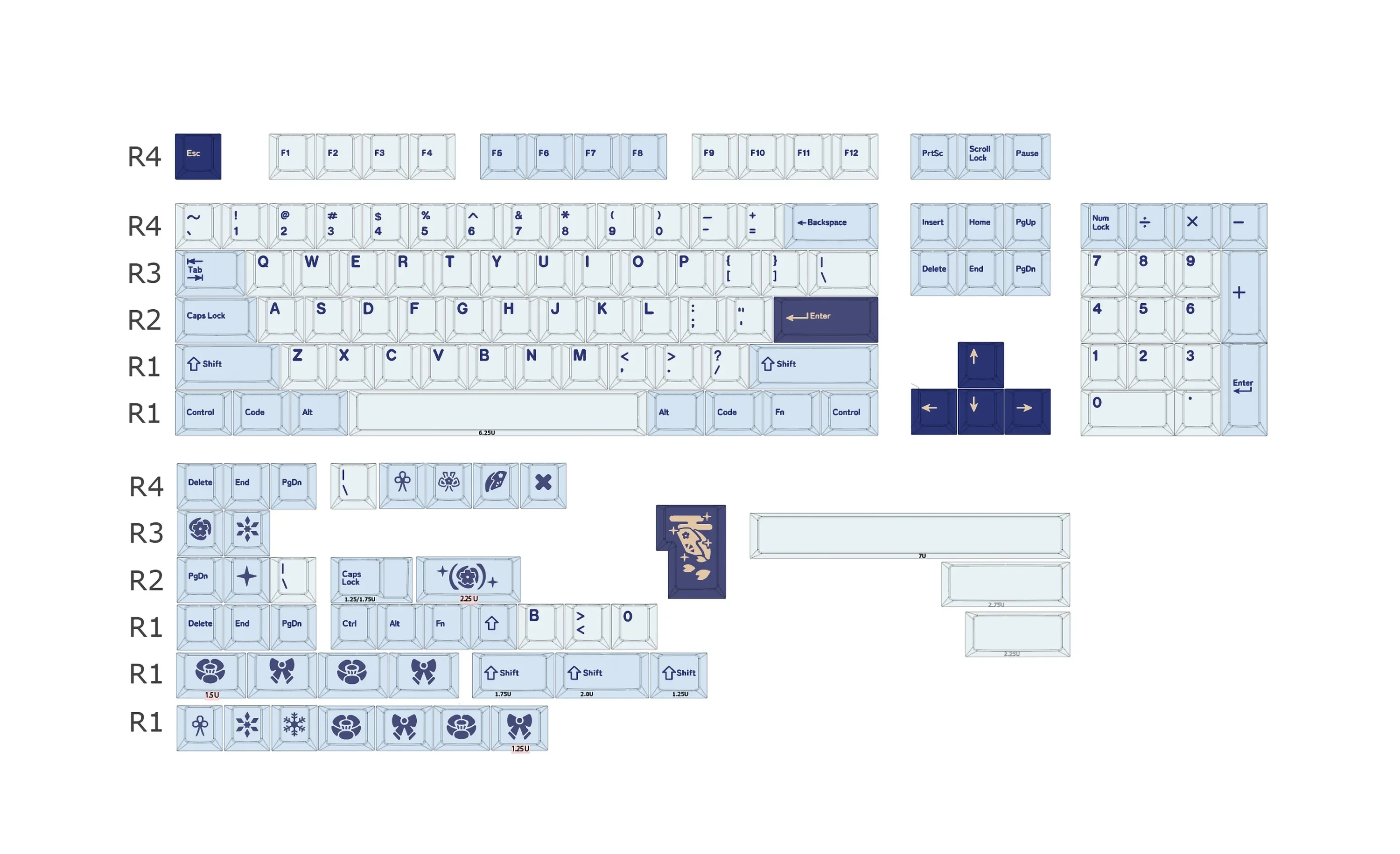 

Egret theme mechanical keycaps Original PBT five-sided sublimation customized full set
