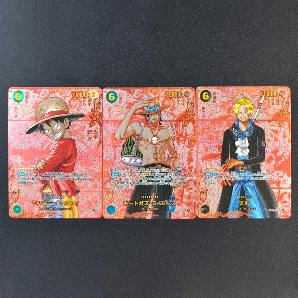 DIY OPCG tarjeta de una pieza OP13 MANGA ROJA Ace Sabo LUFFY cómic súper paralelo japonés 2025 colección tarjetas de Anime