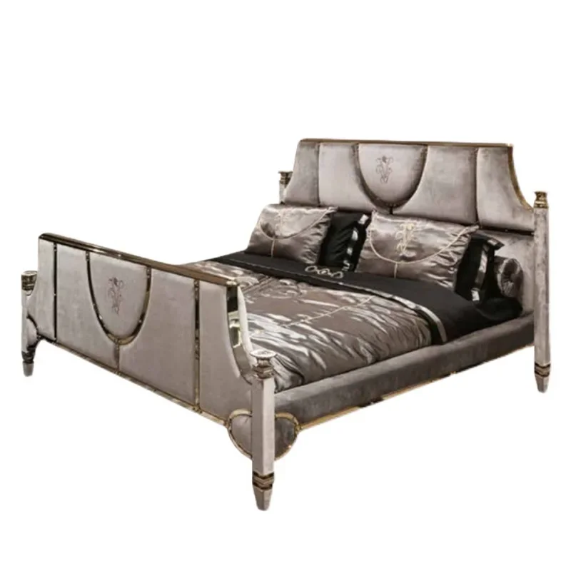 

Fabric villa soft bag gray newlywed master bed, comfortable, convenient and durable