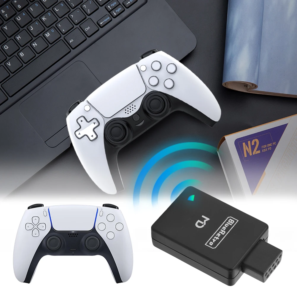ตัวแปลงคอนโทรลเลอร์ไร้สายรองรับสวิตช์ PS5 PS4 8บิตโดอะแดปเตอร์ตัวควบคุมเกมไร้สายสำหรับคอนโซลเกม Sega Genesis