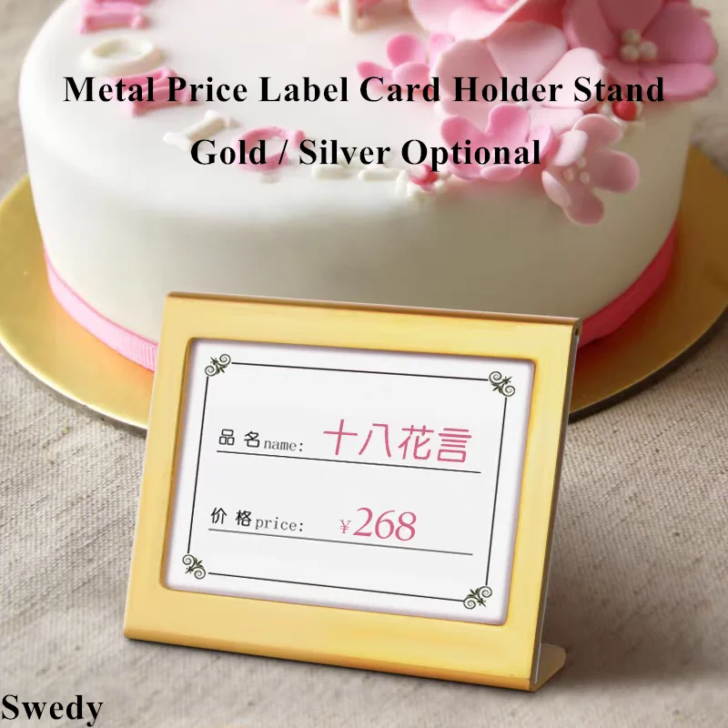 5 Pieces 65x53mm Aluminum Table Number Place Card Holder Metal Sign Holder Display Stand Small Price Label Card Tags