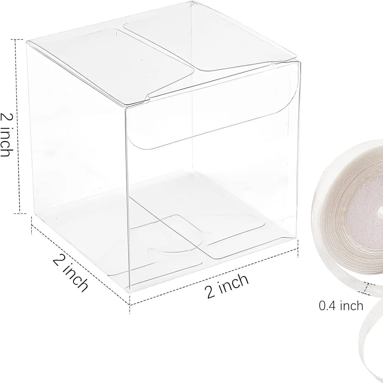 50pcs 5/6/7/8CM Square Plastic Small Gift Boxes Clear Chocolate Candy Boxes for Christmas Birthday Wedding Party Packaging Boxes view 6