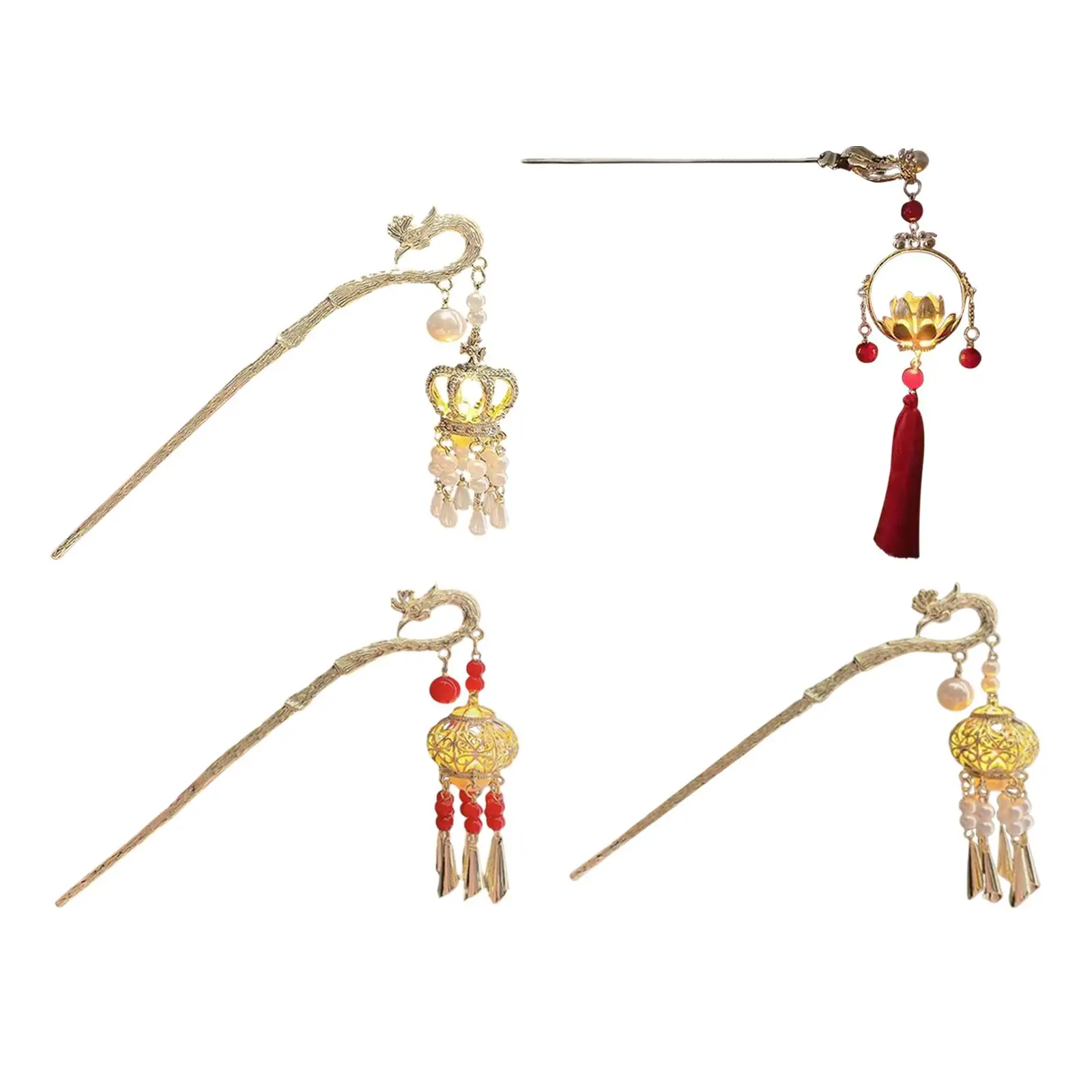Lantern Light Hair Pin Luminous Hair Clip Jewelry Chinese Style Hair Sticks