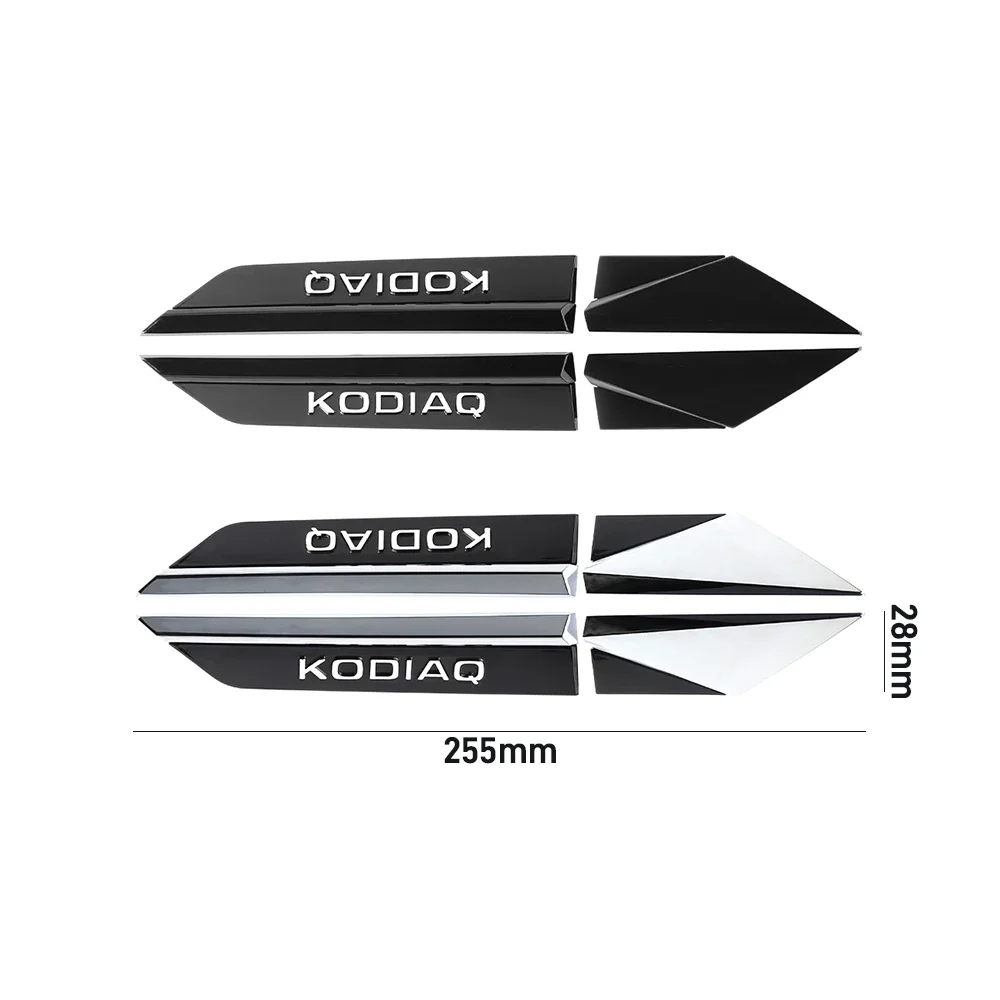 2PCS 3D ABS Kodiaq Kamiq Karop Superb Emblem Car Fender Side Wing Badge Sticker Decoration For SKODA Car Modification Accessorie