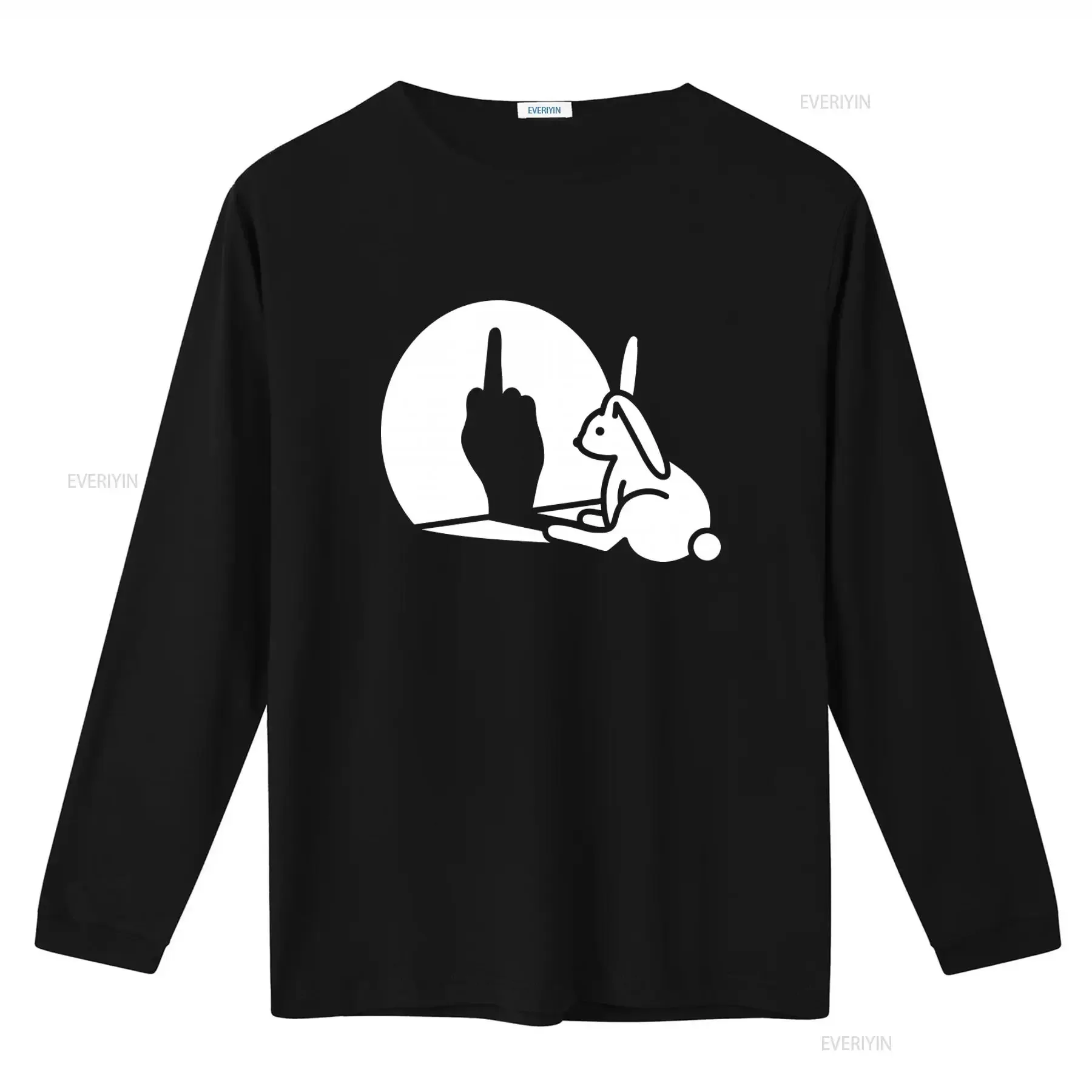 Shadow Rabbit Middle Finger T Shirt Softstyle Insult Rude Swear Novelty Fun  vintage Washed Comfortable fashion