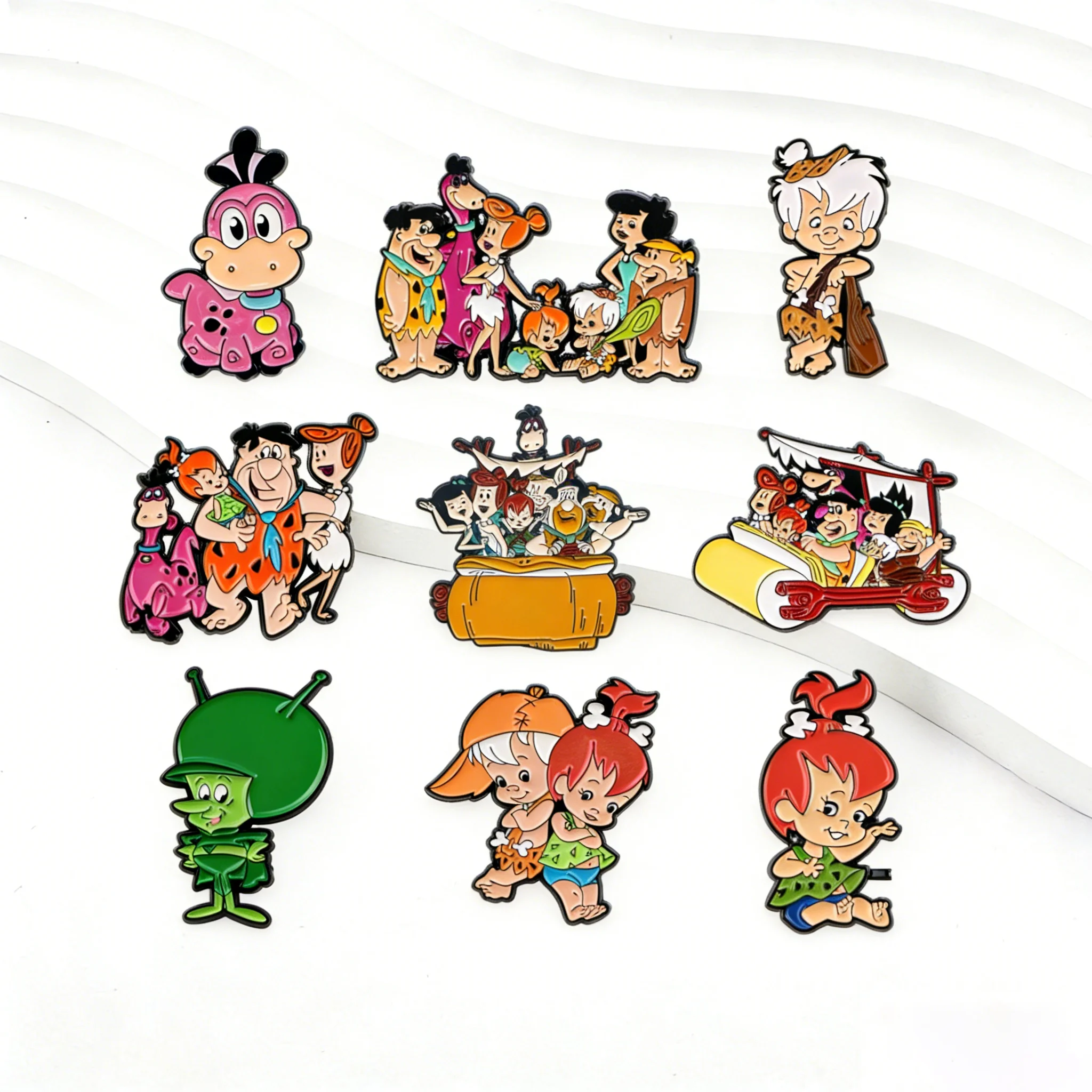 

Vintage Enamel Pins Cute Cartoon Brooches Dinosaur Badges for Backpacks Jackets Hats Retro Collection Gifts Cosplay Accessories