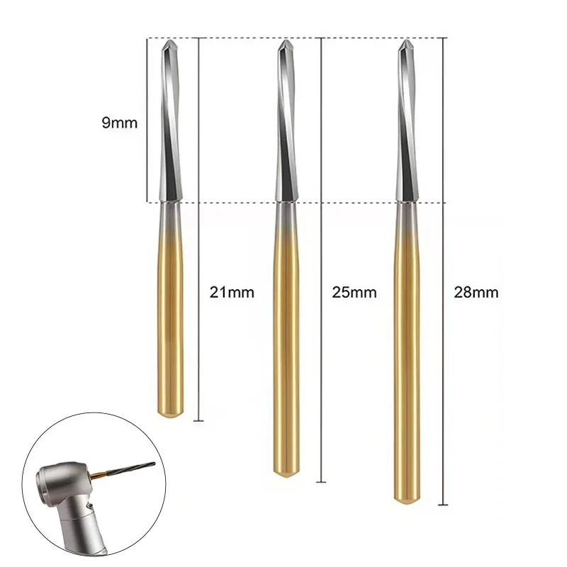 5Pcs/Box Carbide Tungsten Bone Cutters Burs Dental Drill Endo Z Tooth Extraction Burs For High Speed Handpiece 21mm 25mm 28mm