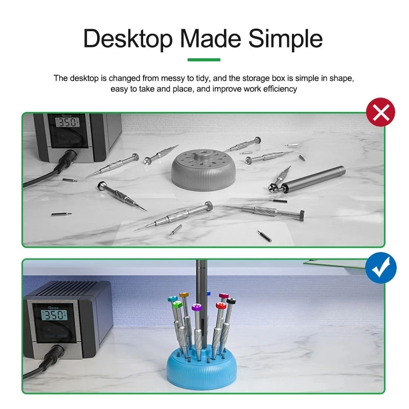 RELIFE RL 078 Rotating Screwdriver Storage Box 360° to Add Magnetism Multi-function Box Large Capacity Rotate Screwdriver