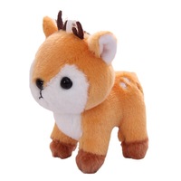 10cm Cartoon Deer Soft Stuffed Plush Toy Animal Fluffy Elk Doll Fawn Keychain Backpack Pendant Christmas Gifts for Kids