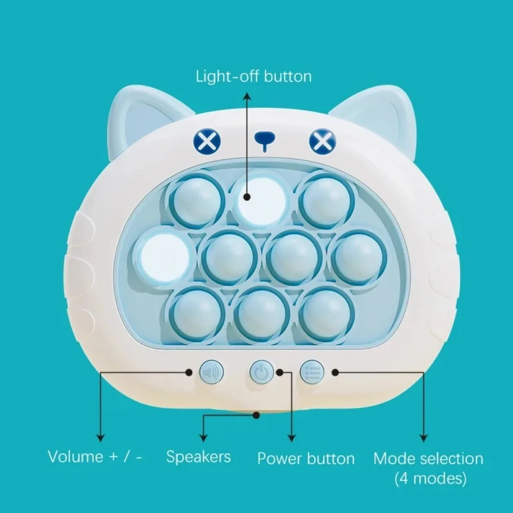 子供のための電子ポップバブルゲームマシン,クイックプッシュバブルゲーム,漫画の絞りおもちゃ,抗ストレス,感覚玩具ギフト,3色,1個