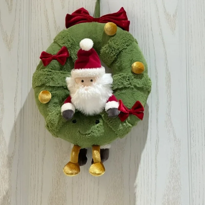 Wreath Bow Christmas Series Plush Pillow Toy Doll Cute Cartoon Burst Fun Christmas Holiday Tree Decoration Children'S Gifts