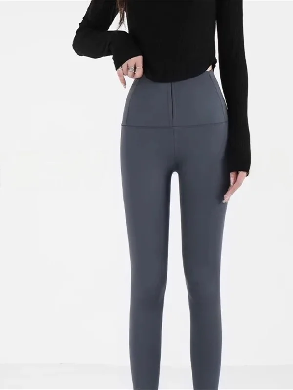 Fce Gefütterte Thi Yoga-Hose mit hoher Taille, schlankmachende Arkskin-Hose, warme Po-Lifting-Hose für Damen, Freizeitkleidung