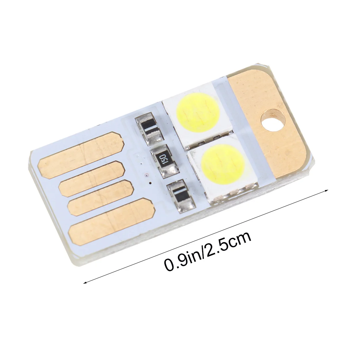Chip de luz LED de doble inserción lateral de 5V, 2 Leds, blanco puro, 12x25mm, brillante, Cri80, iluminación USB DIY, iluminación para ordenador, iluminación exterior