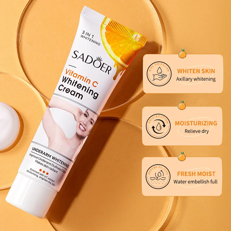 Body Whitening Cream Vitamin C Underarm Skin Cream Elbows Knee Moisturizing Whitening Body Cream Improve Dull Nourish Brighten.