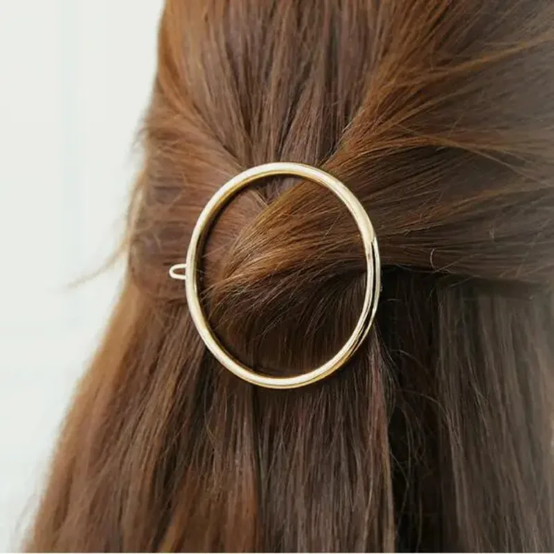 Заколки Fashion Metal Leaf Hair Clip Barrettes Hairpin Barrette Hair Claws Women Girls Trend Charm Moon Round Triangle