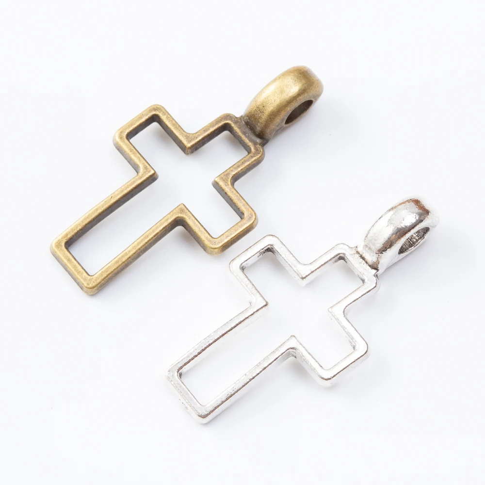 15pieces (cross) vintage zinc alloy charm metal pendant DIY jewelry discovery making accessories 1834