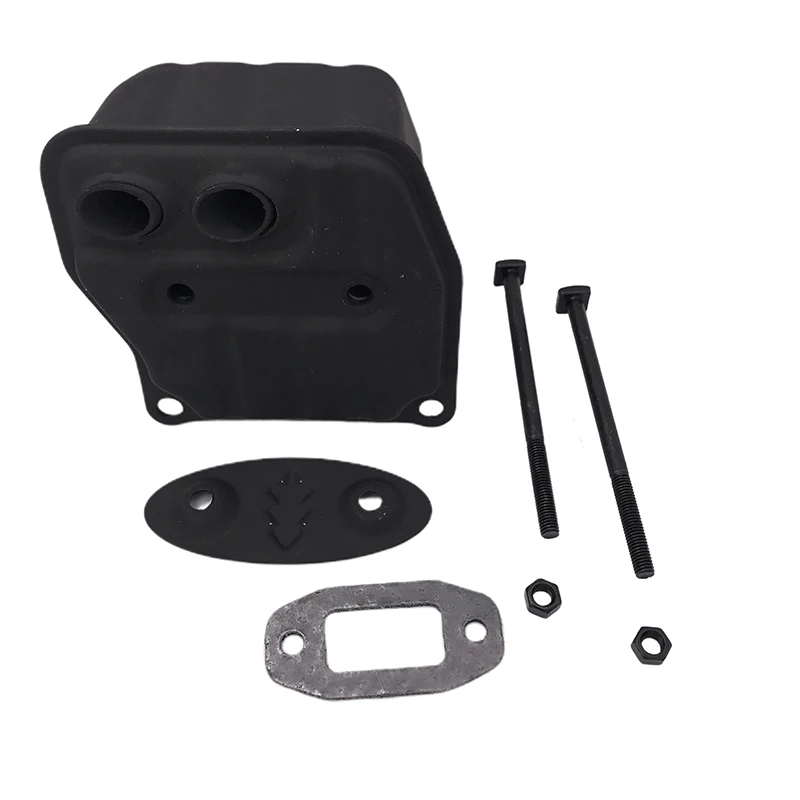 HUNDURE 45cc 52cc 58cc 전기 톱 두 구멍 머플러 예비 부품 4500 5200 5800 체인 톱 머플러
