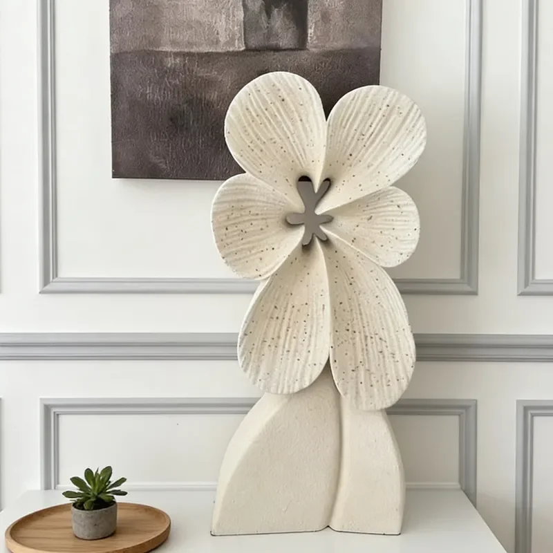 Modern Simple Flower Language Sculpture Art Ornament for Room Hotel Home Living Room Desktop Soft Decoration Housewarming
