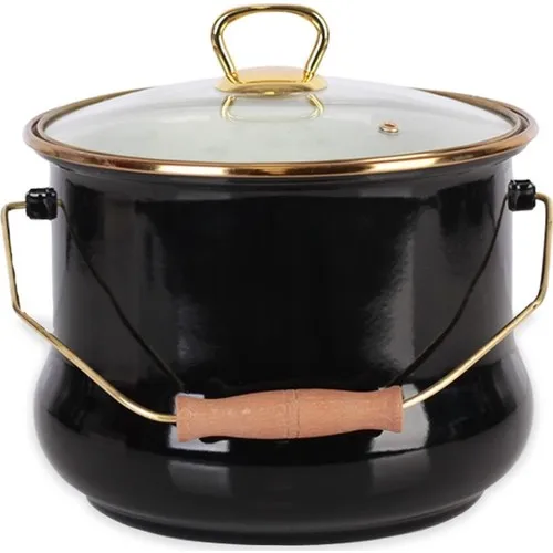 Acar Qualita 20 cm Enamel Buckets,-Black-Gold