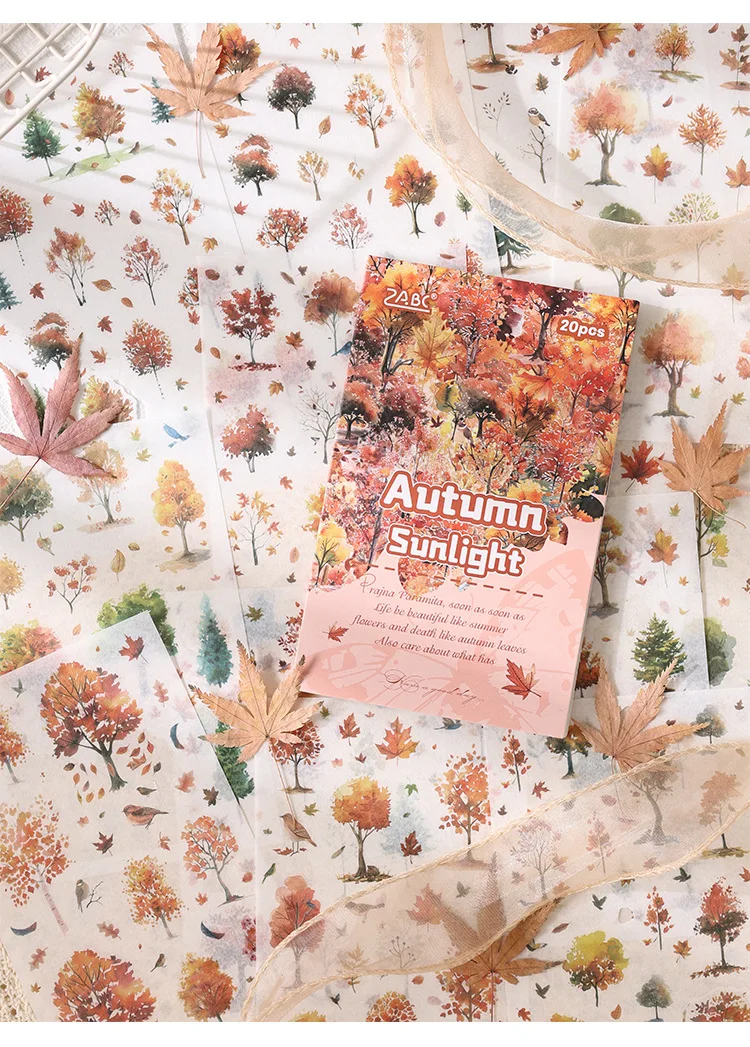 20 Sheets/pack Flower Images Die-cut Washi Sticker Book Watercolor Painting Plants Scrapbooking Creative Journal Collages