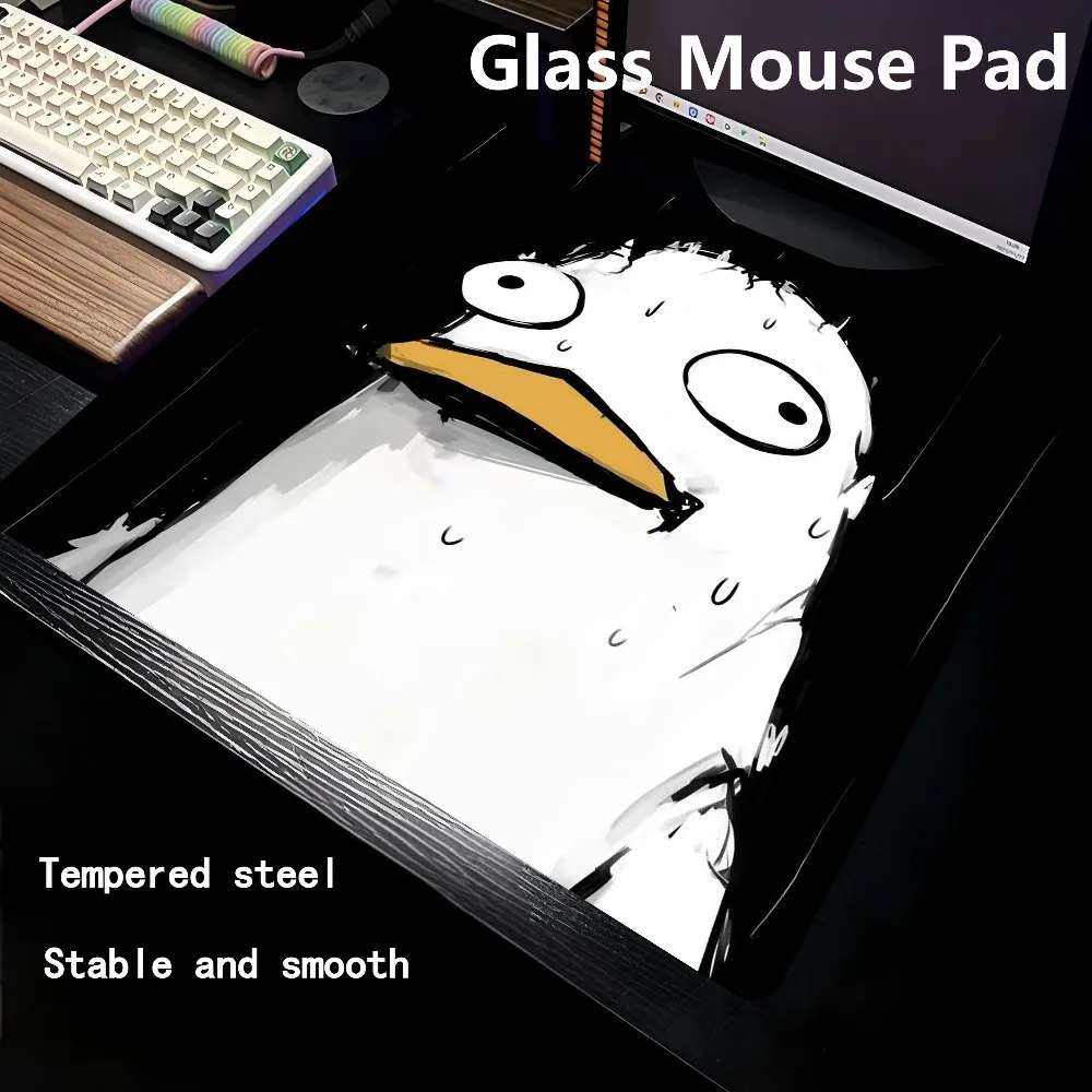 CIFBUY Photovoltaic Glass Gaming Mouse Pad Tempered Micro Etched Smooth Surface FPS Esports Desk Mat for Office Home PC Laptop