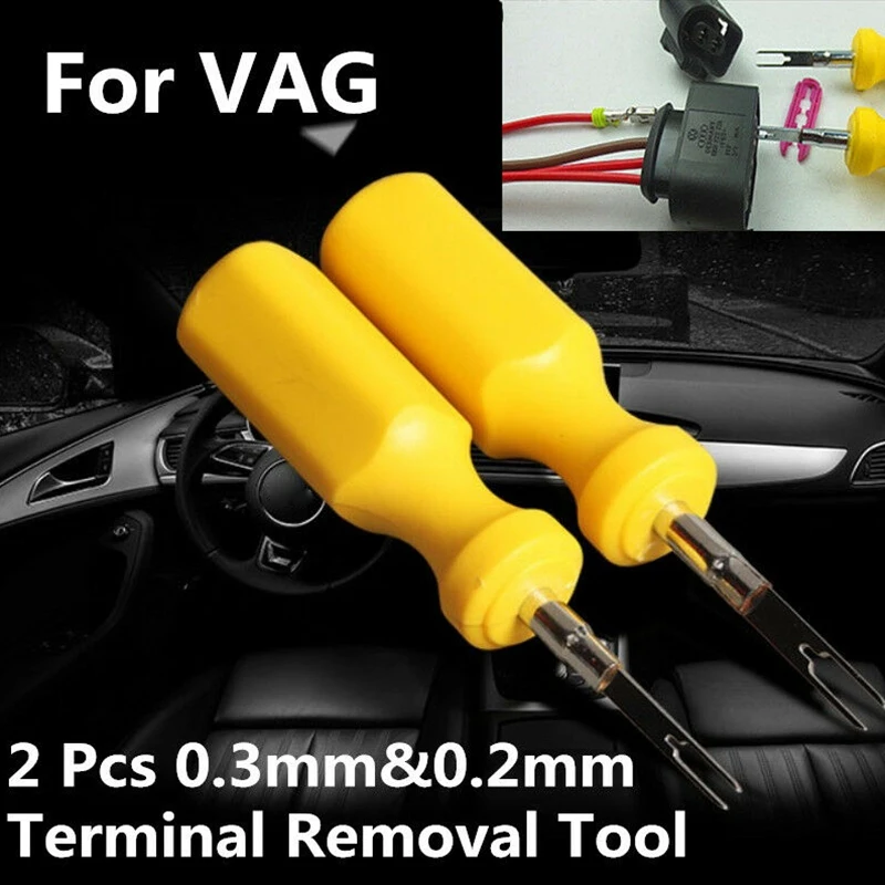 A19Q-2Pcs/Set 3Mm+2Mm Car Wiring Connector Pin Release Extractor Puller Auto Terminal Removal Handle Tool For