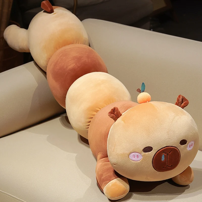 

Cute Capybara caterpillar Plush Toy Stuffed Capibara Fluffy Doll Long Sleep Soft Pillow Sofa Cushion Sleeping Children Toys Gift