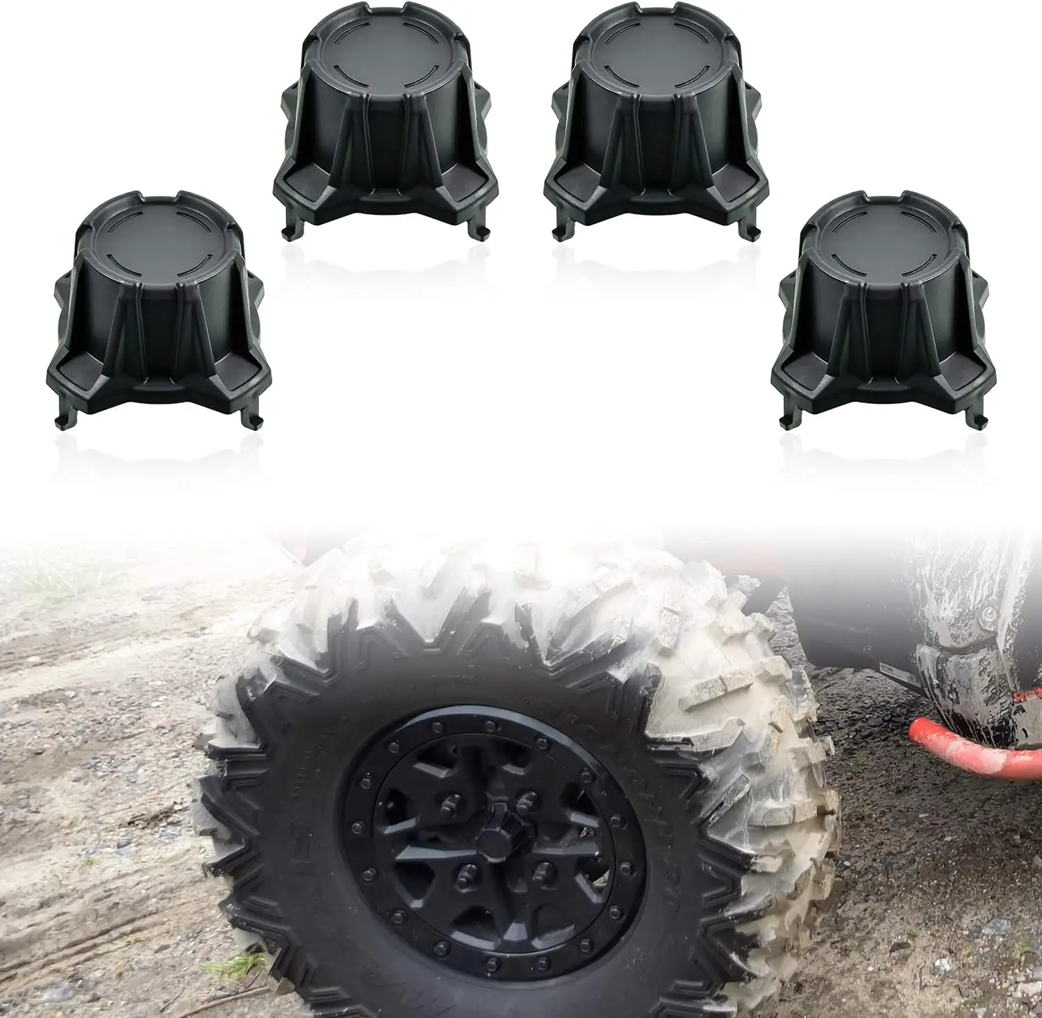 

​Black Tire Wheel Hub Caps Center Cap Cover for Can-Am Maverick X3 Turbo R 2017-2020 Accessories (4PCS)