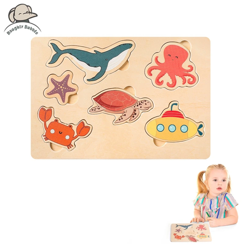 Jigsaw Puzzle Set  Wooden Jigsaw Baby Toys  Animal And Vegetable Puzzle  Baby Cognitive Jigsaw Puzzle  Color  Recognition  Toys