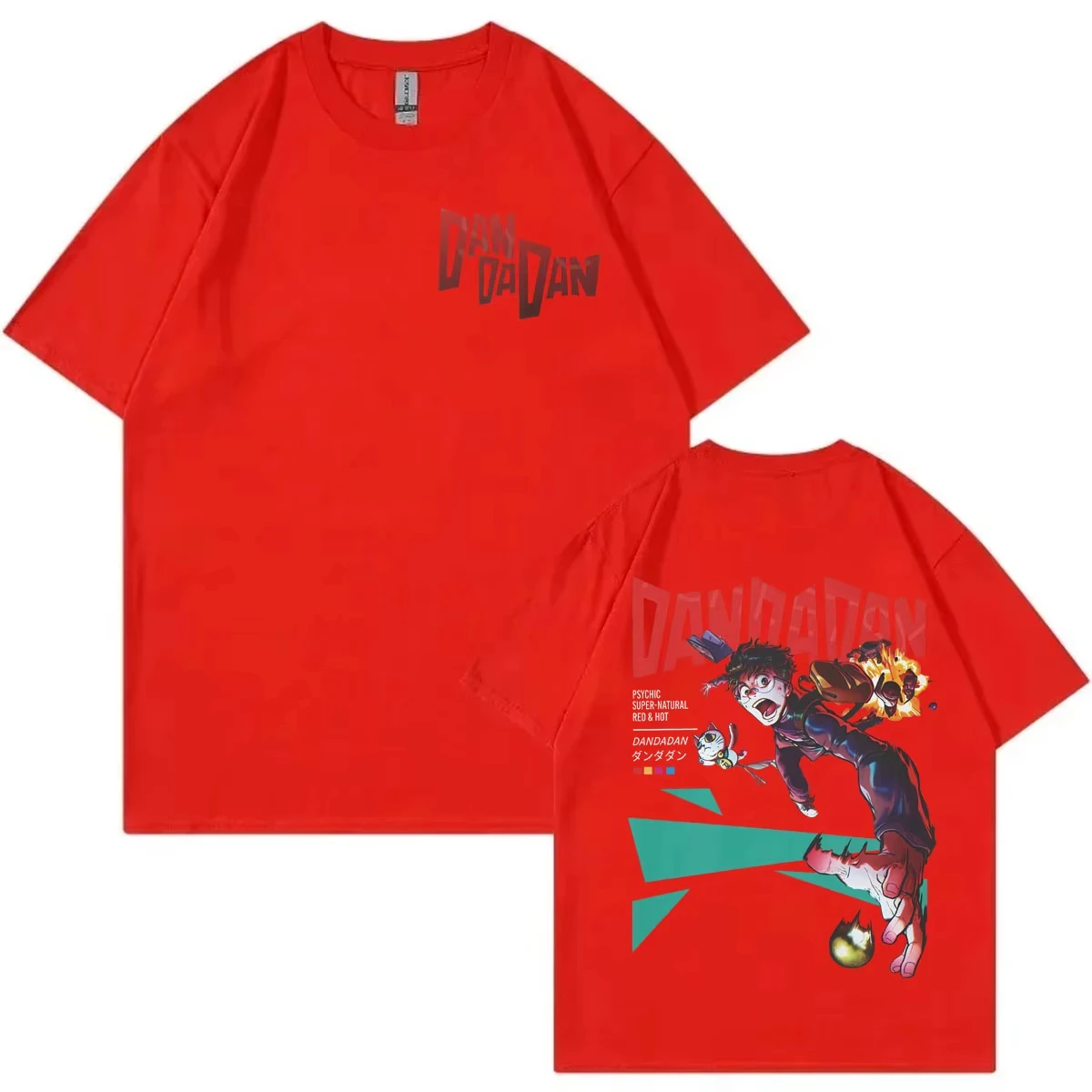 เสื้อยืดลายการ์ตูนอนิเมะญี่ปุ่น Dandadan พิมพ์สองด้าน แขนสั้น แฟชั่นผู้ชาย ผู้หญิง ผ้าฝ้ายลำลอง ใส่สบายสำหรับฤดูร้อน