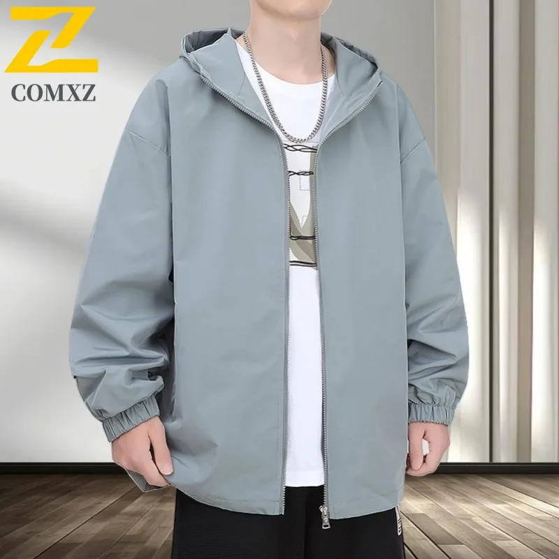 

COMXZ Мужская куртка Повседневная с капюшоном Открытый Кемпинг Многофункциональные мотоциклетные куртки Ветрозащитный повседневный стиль Комфортное осеннее пальто