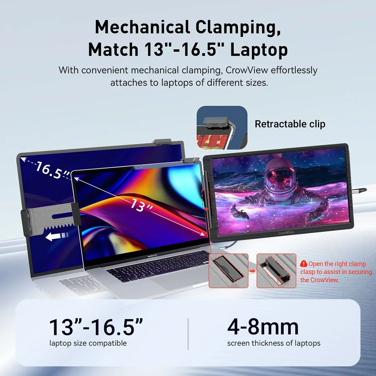 Elecrow CrowView 14inch Portable Ultralight Dual Monitor support multiple system and 13''- 16.5 ''laptops with FCC/CE