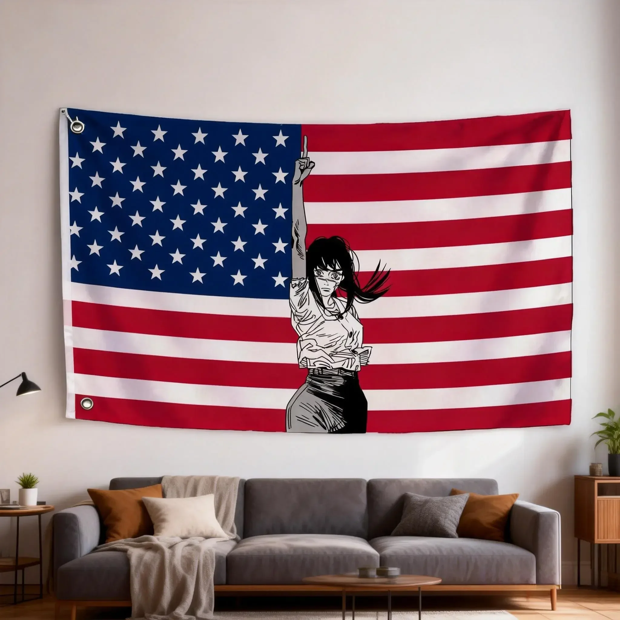 War Devil / Yoru Chainsaw Man Anime Custom Flag for the Wall Tapestry Outdoor Decor Decoration Garage Flags Bedroom Stuff Flaga