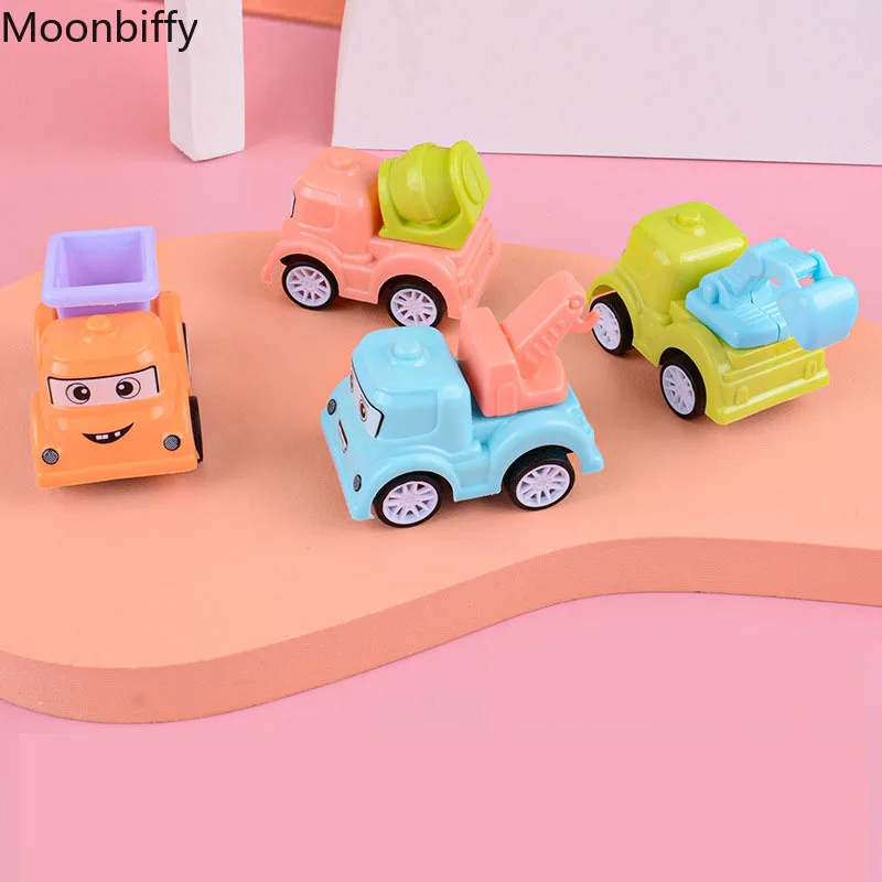 

Children Mini Toy Car Cartoon Trailer Car Model Boy 1-6 Years Old Pull Back Car Cartoon Engineering Truck Fire Truck Kids Gifts