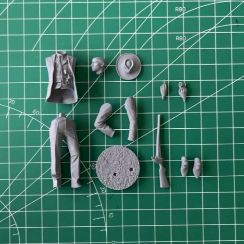 Kit de modelo de montagem de corpo de resina, escala 1/24, 75mm, figura lendária, doc rollay, hobby histórico, miniatura, desmontado e sem pintura