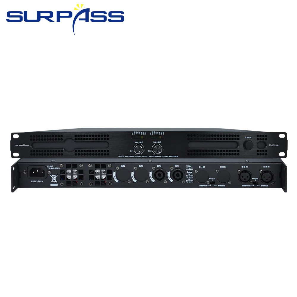 Professional 2*300W Stereo Power Amplifier Class D 1U Sound Digital Audio Amplifier For DJ / Pub/ Home Karaoke