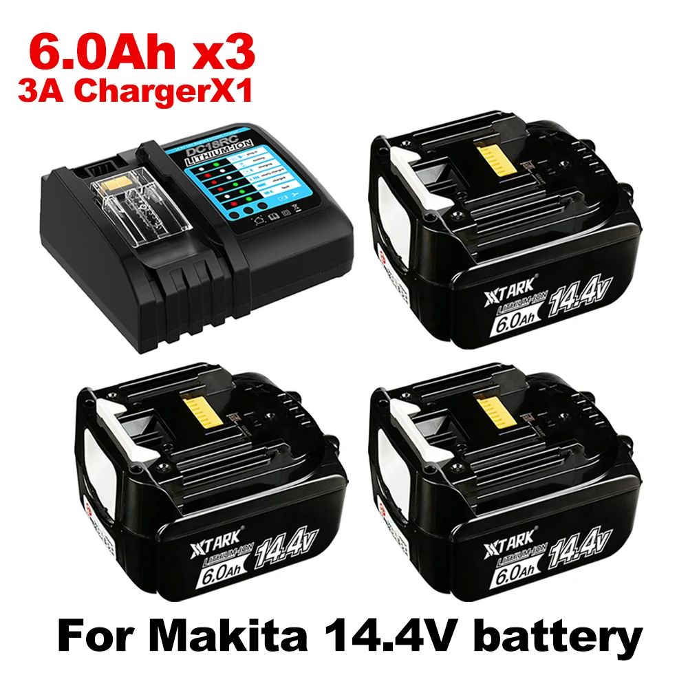 14.4V 6.0Ah Oplaadbare Li-Ion Batterij Voor Makita 14V Elektrisch Gereedschap 5000mAh BL1460 BL1430 1415 194066-1