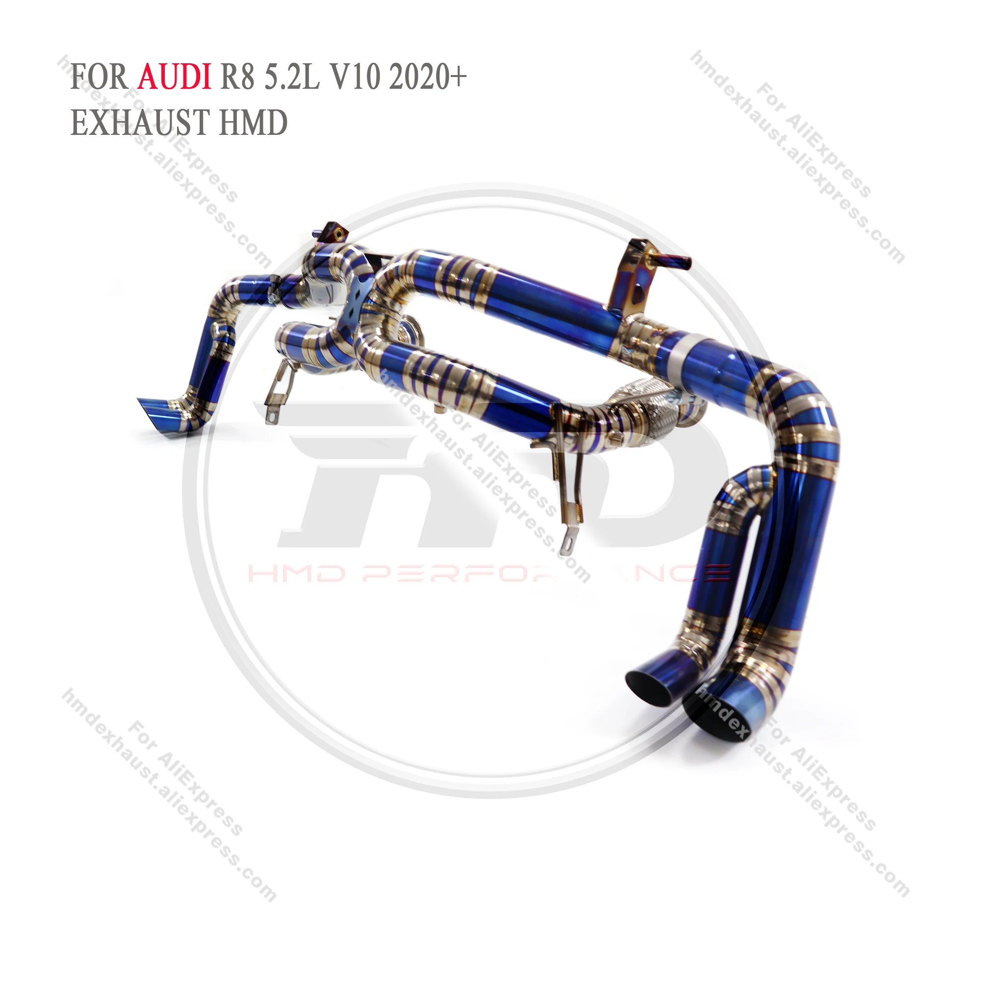 HMD Titanium Exhaust System Performance Catback for Audi R8 5.2L V10 2020+ with OPF Dual Outlet Muffler with OPF