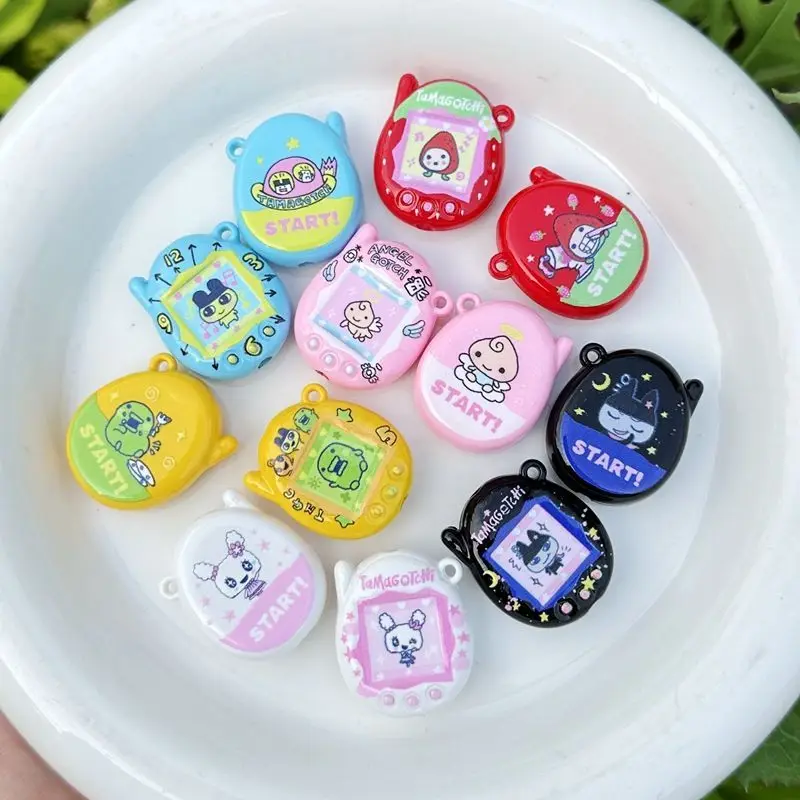 1/3/6 pièces Accessoires de perles Tamagotchi en acrylique, motif petite machine d'arcade de dessin animé, pour porte-clés DIY, matériel de bijouterie et décoration ludique