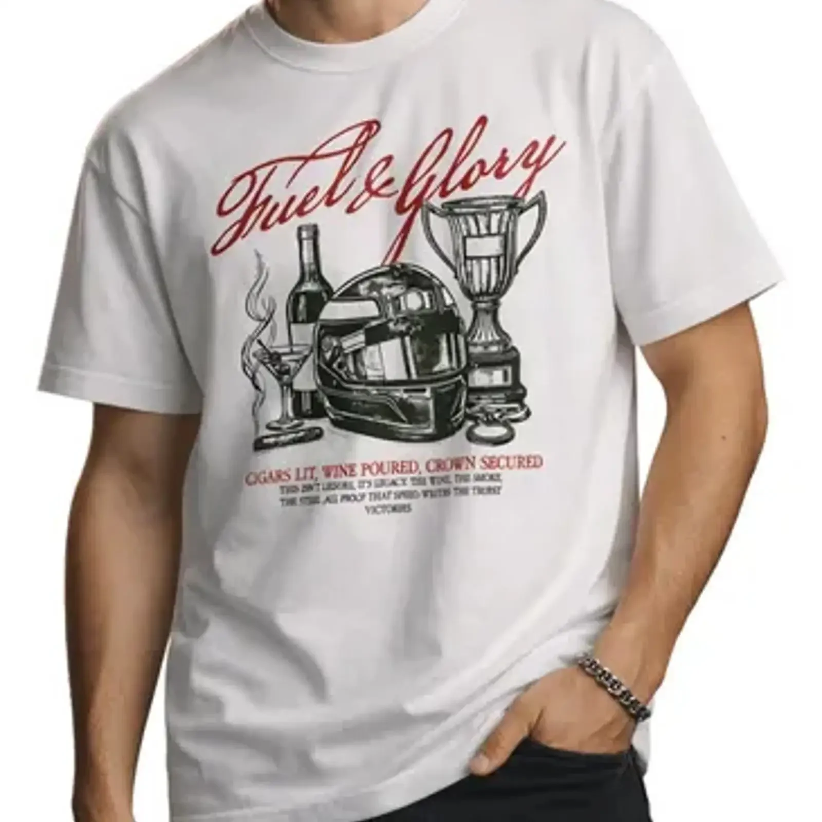 Camiseta Masculina Fuel And Glory Automobilismo Racing Retrô MercadoLivre vintage Washed designer clothes graphic Comfortable