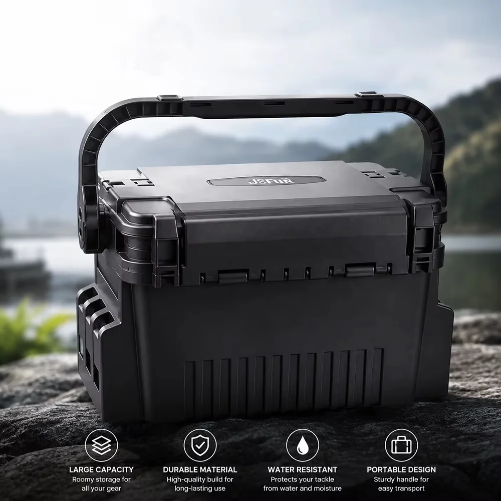 JSFUN 1pc S/L 2 Size Large Fishing Box Organizer Multifunctional Bait Thickening Storage Box Fishing Accessories