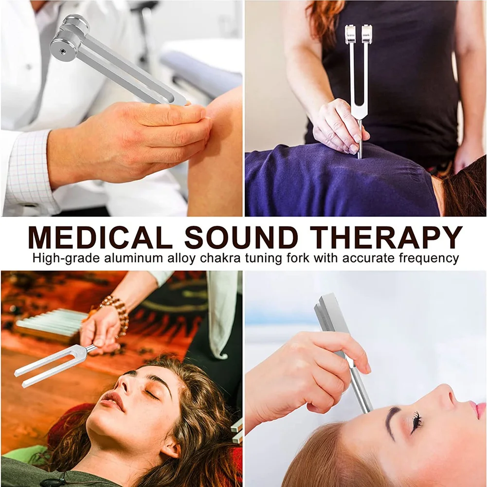 

Tuning Fork Set (128Hz, 136.1Hz, 512Hz,4096Hz) of Tuning Forks with Reflex Hammer for Healing Chakra Set Healing Musical Rare
