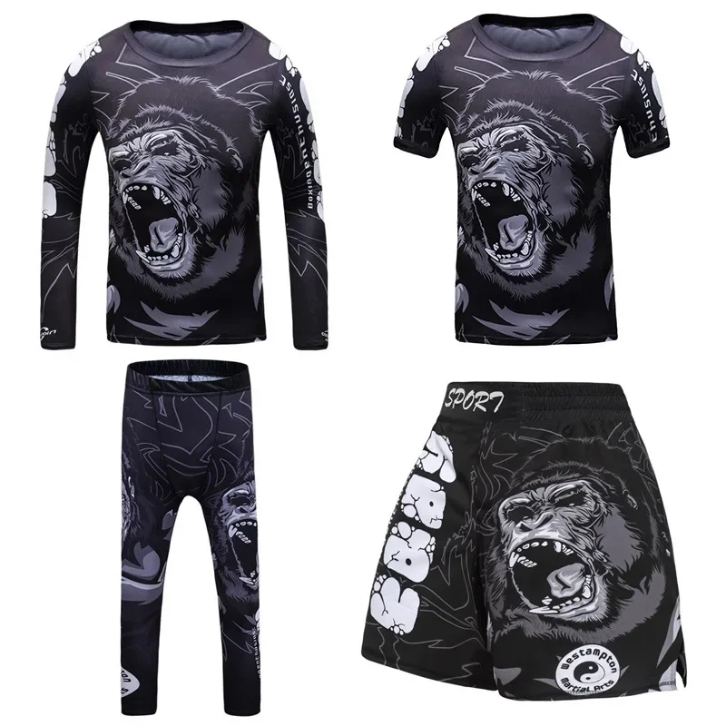 مجموعات دي survêtement d'entraininement Rashguard pour enfants، combinaison de sport pour figurines، uniforme de grappin
