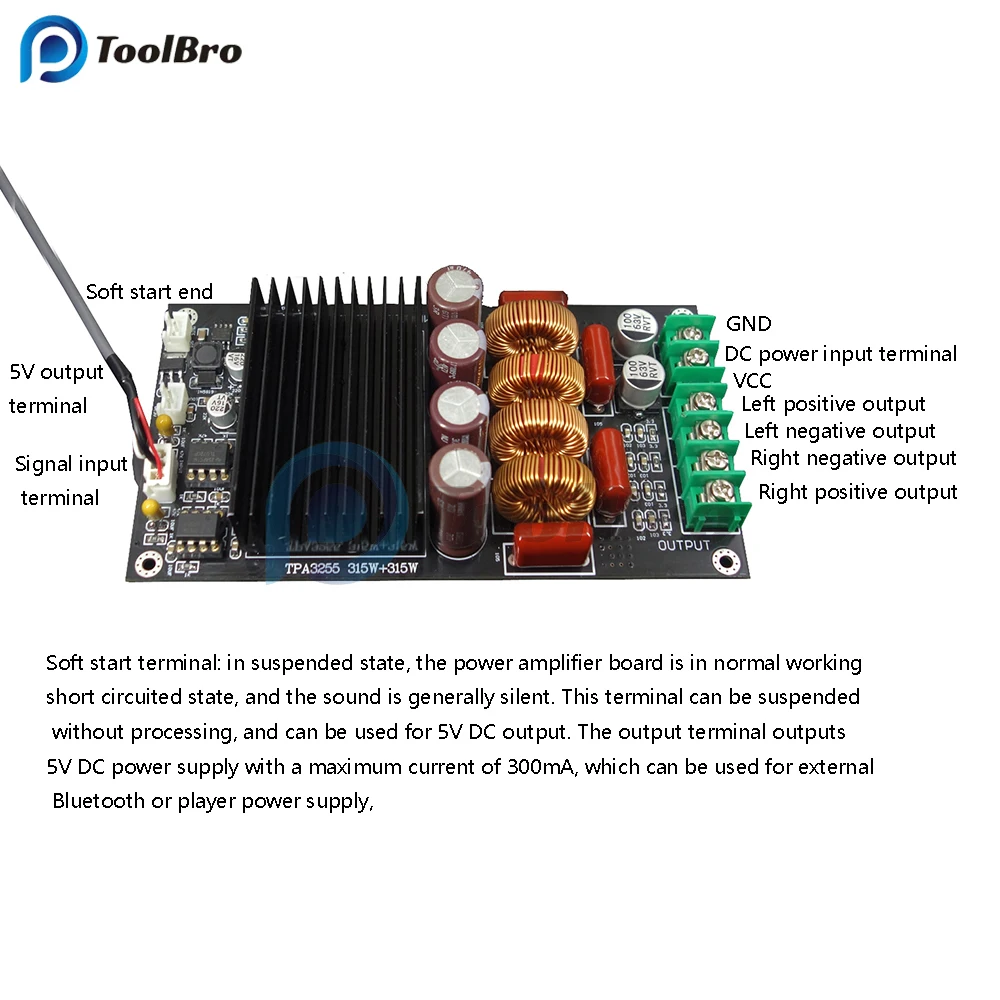 600W TPA3255 Digital HiFi Power Amplifier Board Dual Channel Class D Audio Amp for Car Karaoke Smart Home Theater Subwoofer