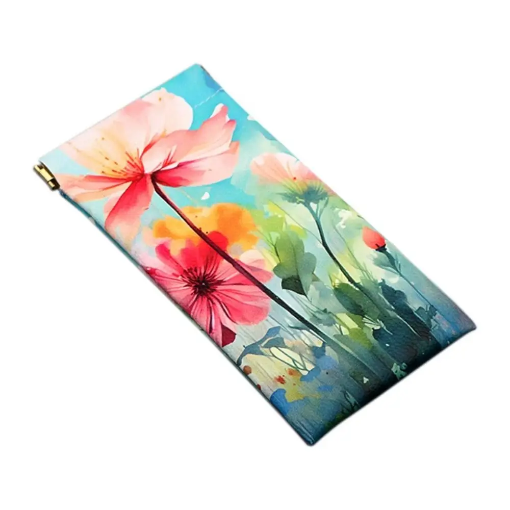 Portable Faux Leather Glasses Case Waterproof Eyewear Accessories Travel Storage Bag Floral Pattern Eyewear Storage Bag Eyewear