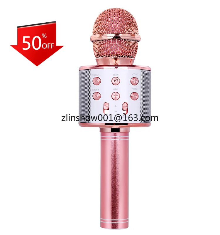 

Karaoke Bluetooth Microphone Portable Wireless Microphone Ws858 Mike Ktv with Speaker