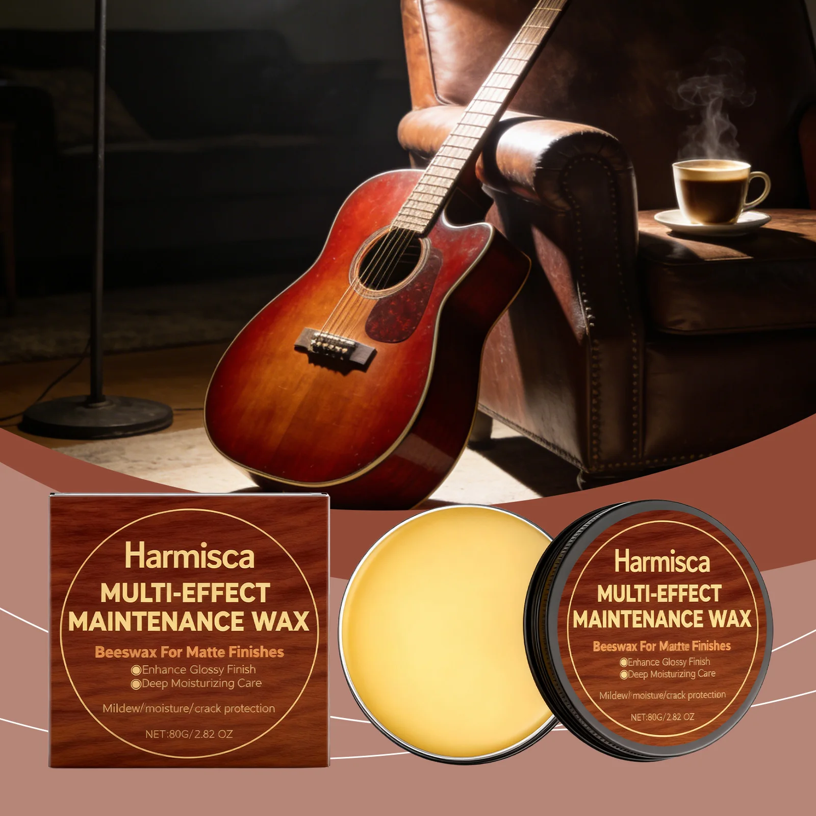 

Guitar Care Beeswax - Multi-Effects Instrument Polishes Brightens Moisturizes Protects Universal Guitar Cleaning & Maintenance