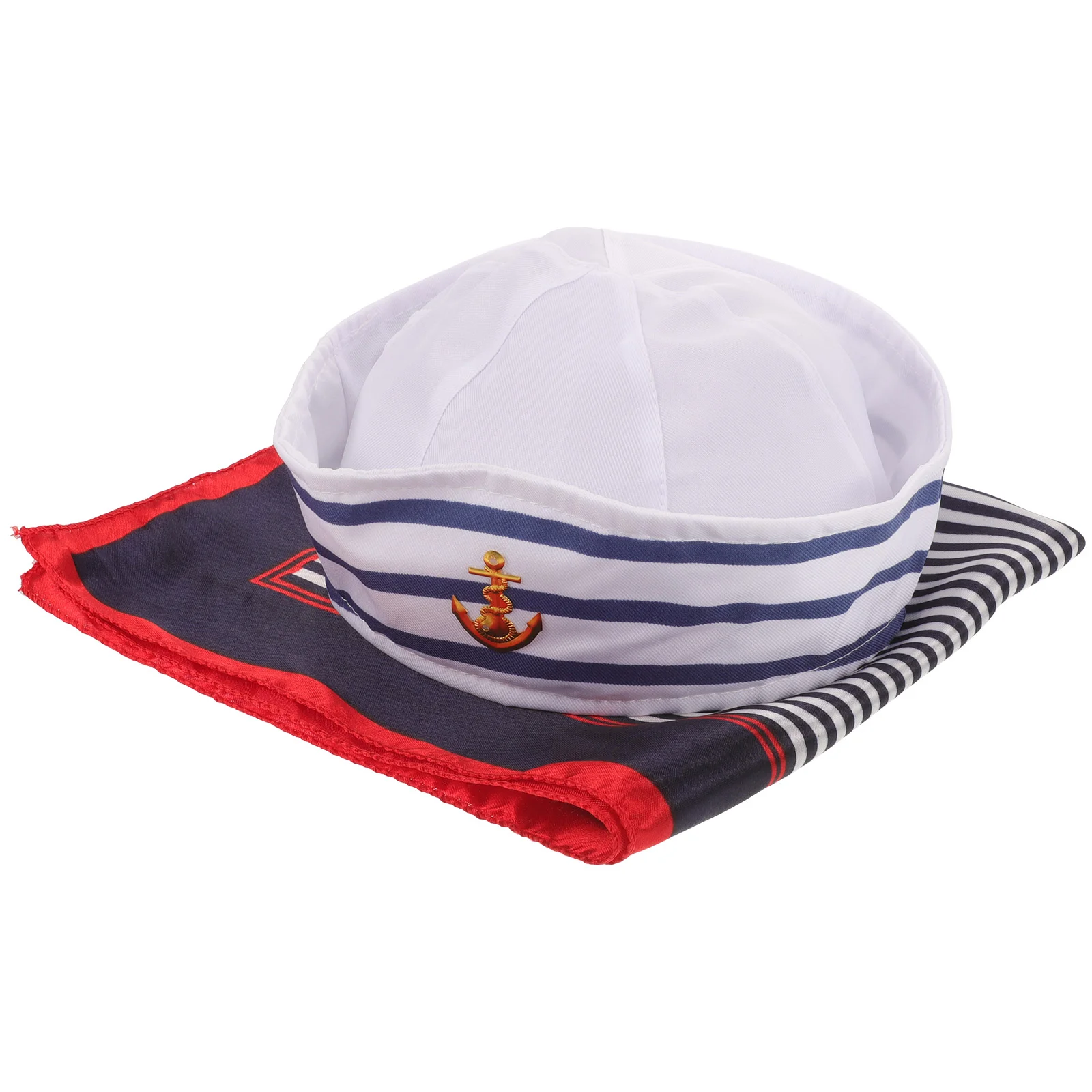 

1 Set Captain Sailor Costume Set Yacht Captain Cap Sailor Ship Cap Scarf Outfit Dressing Up Supply captain hat for decor