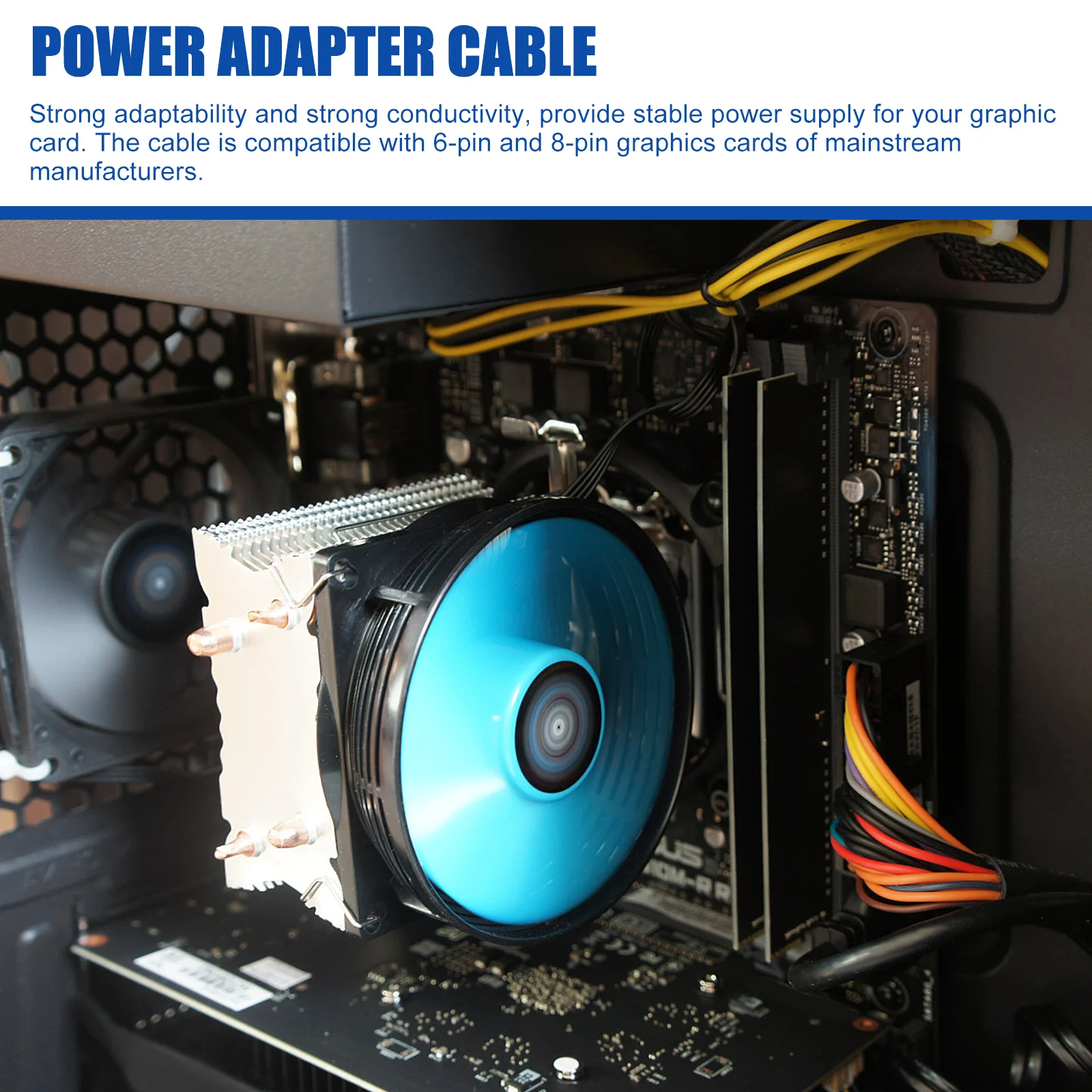 

Dual 8-Pin Cable Adapter Connector For Graphics Cards Computer Splitter Extension Power Supply Cord Strong Conductivity Stable