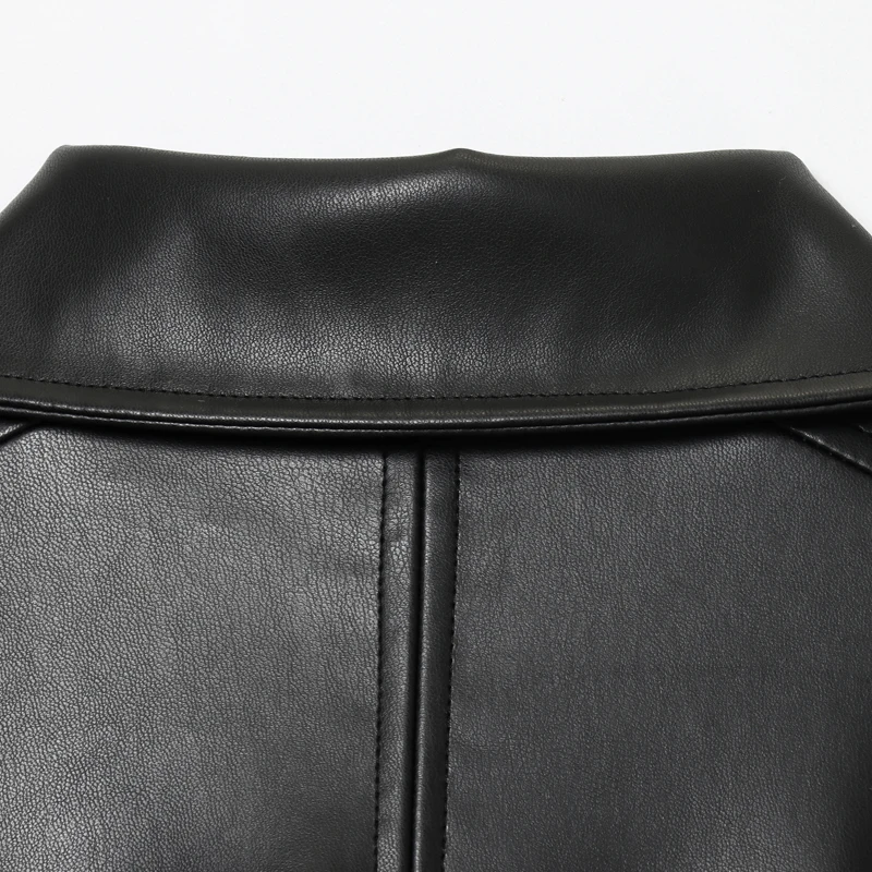 معطف نسائي من الجلد الصناعي معطف خريفي أسود للنساء جديد في المعاطف والسترات سترة واقية ملابس الشارع الشهير بأكمام طويلة